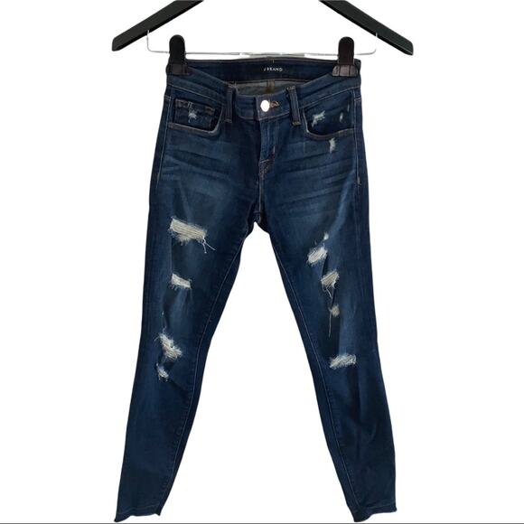 J Brand Women's 24 Distressed Skinny Crop Raw Jeans - Picture 3 of 7